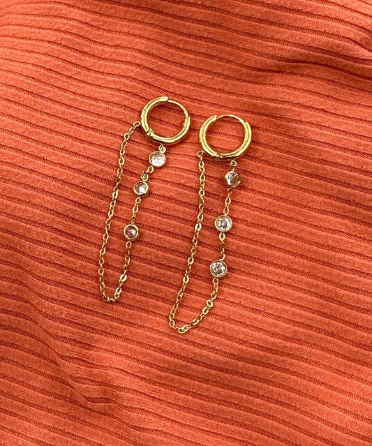 Cascade Diamond Hoop Earrings