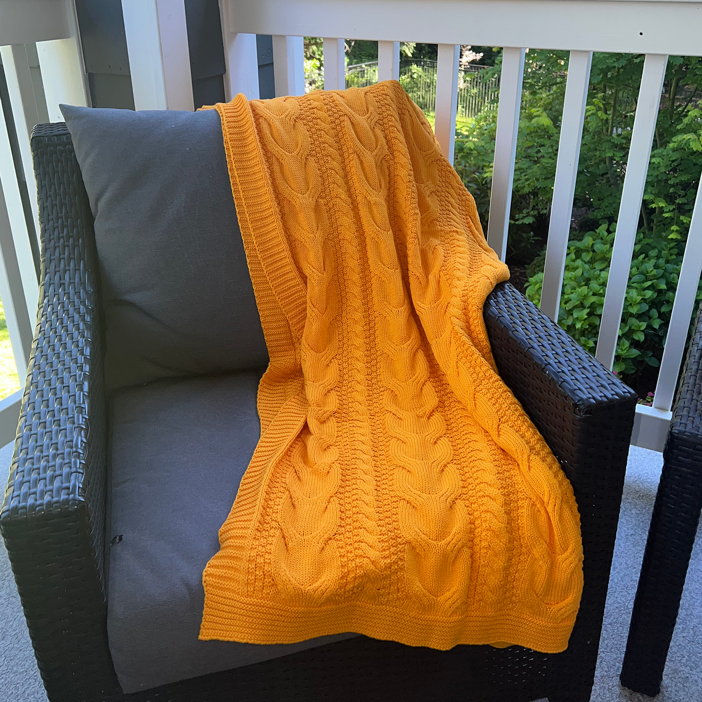 Cable knit Cotton Throw Blanket
