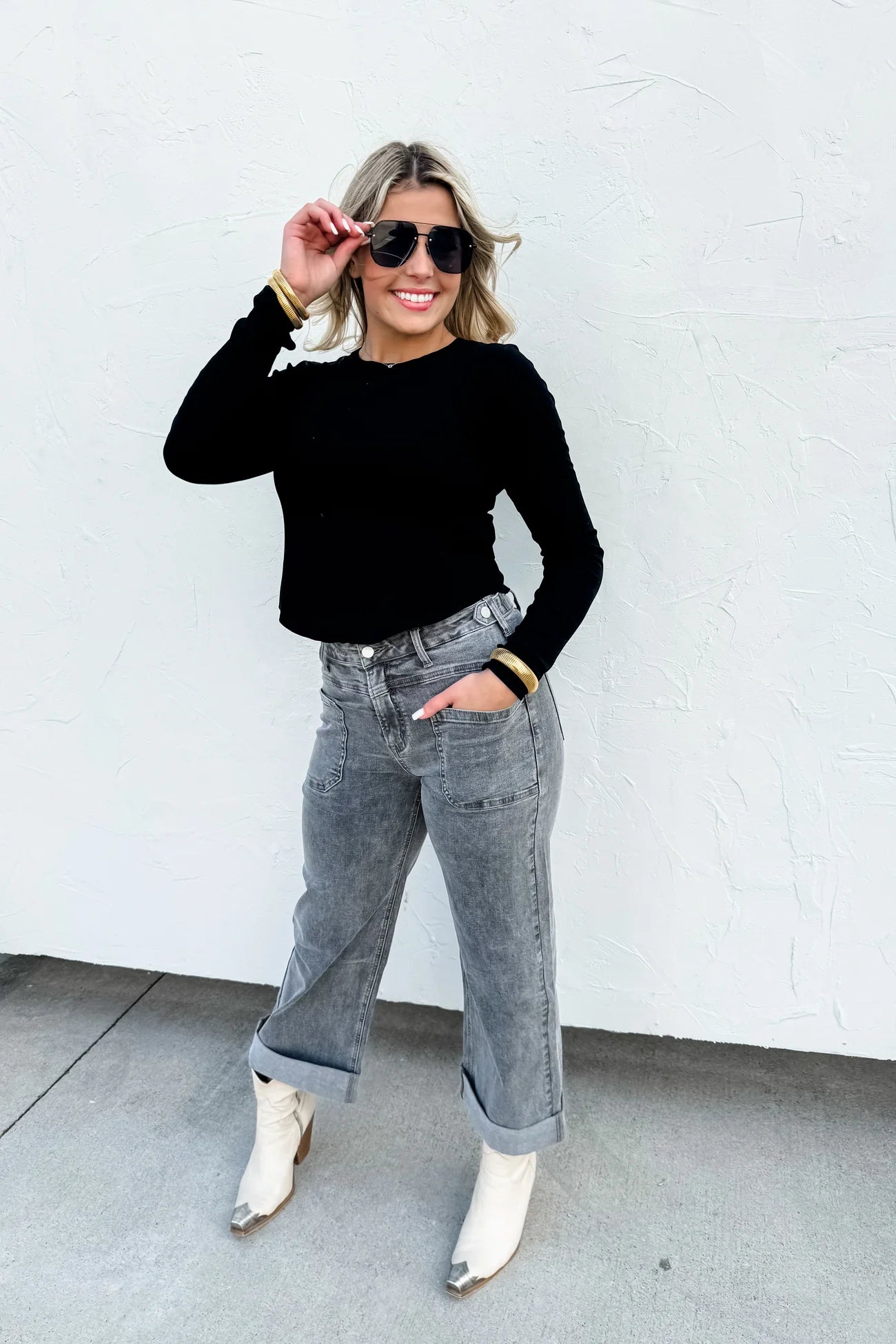 Grey Clover Front Pocket Jean