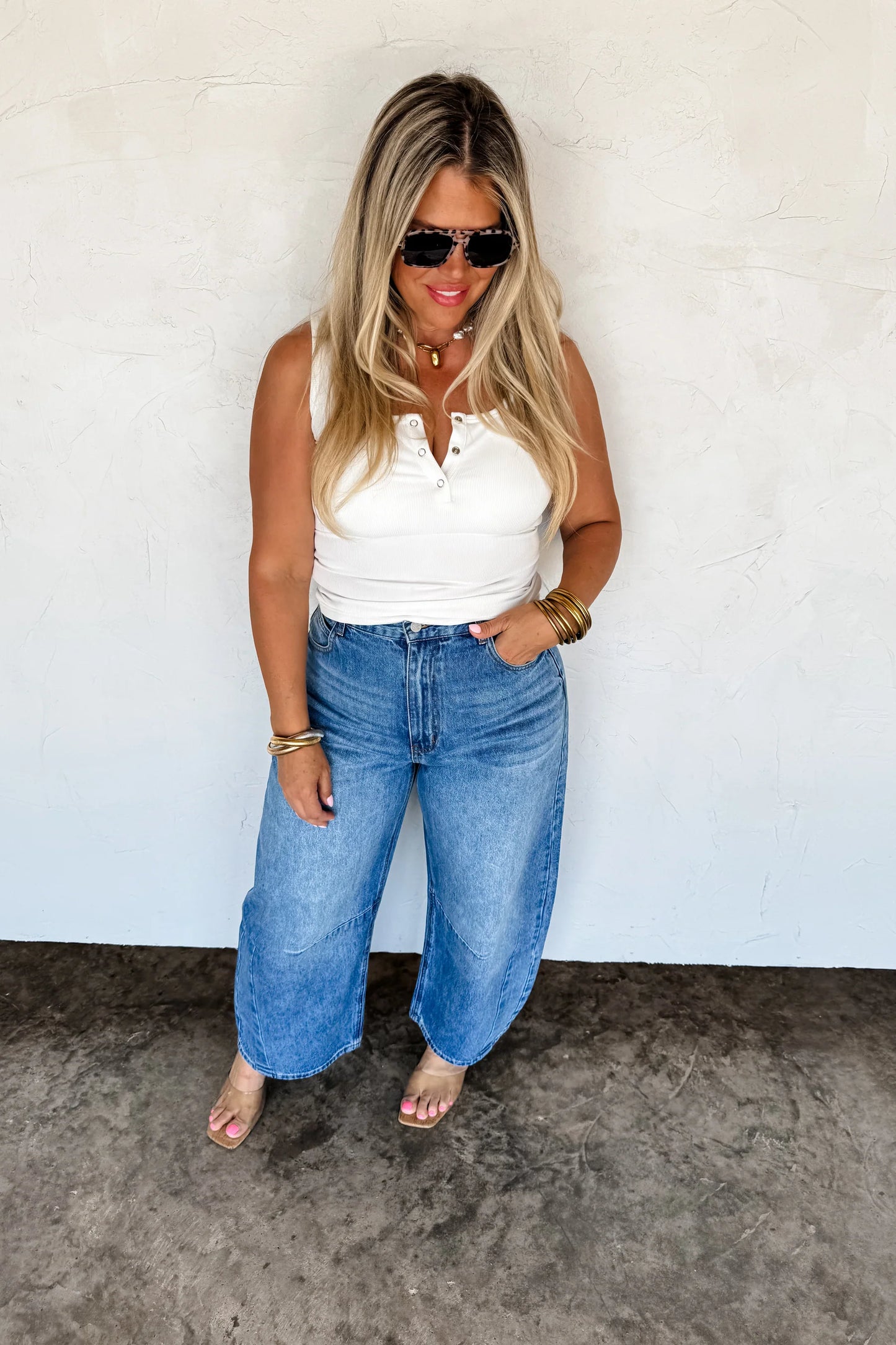 High Waist Barrel Jean