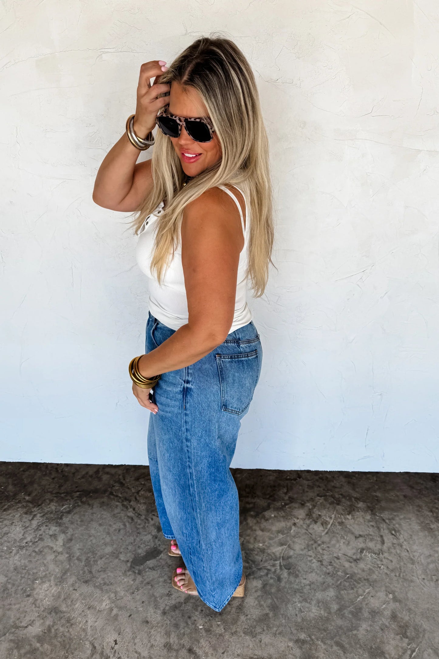 High Waist Barrel Jean