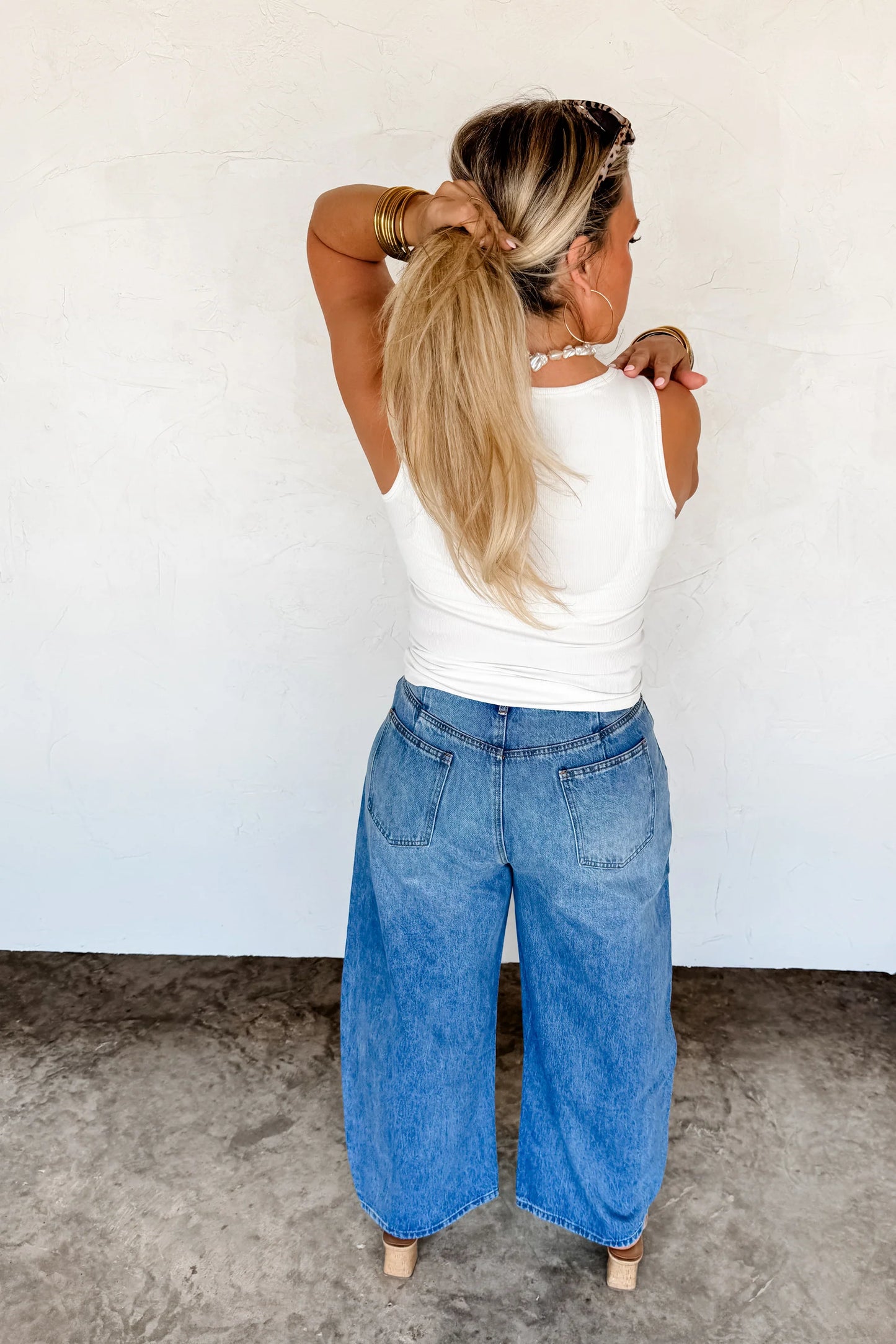 High Waist Barrel Jean