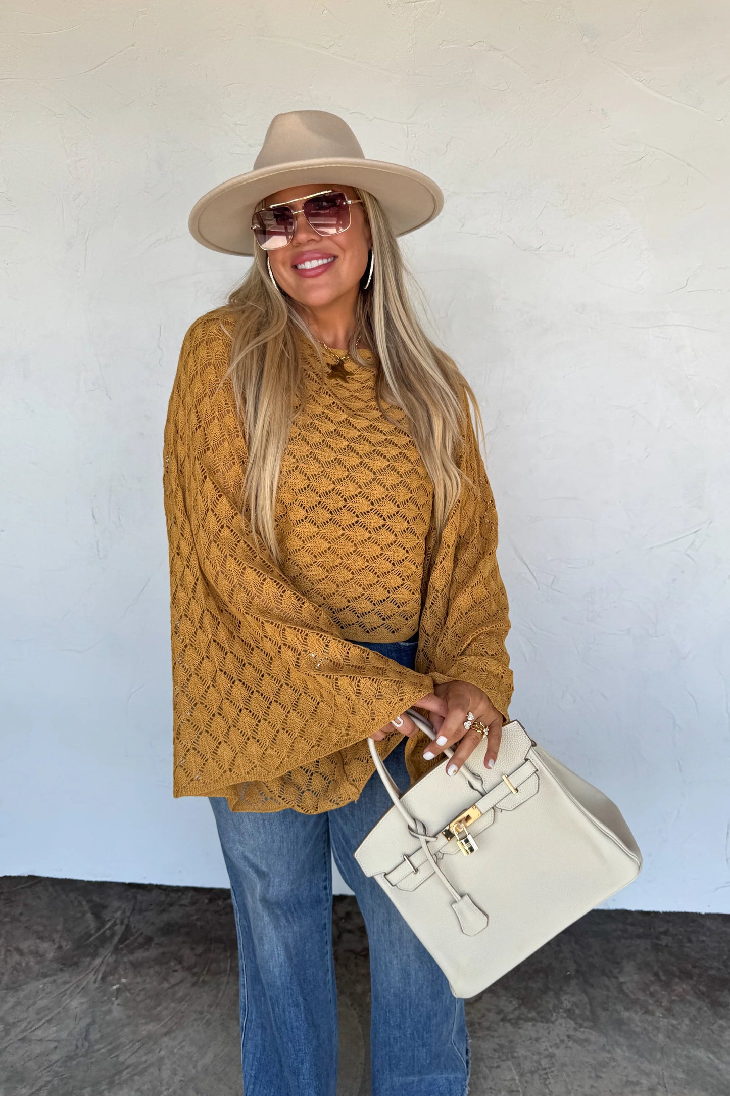 Fall Colors Free Spirt Bell Sleeve Top