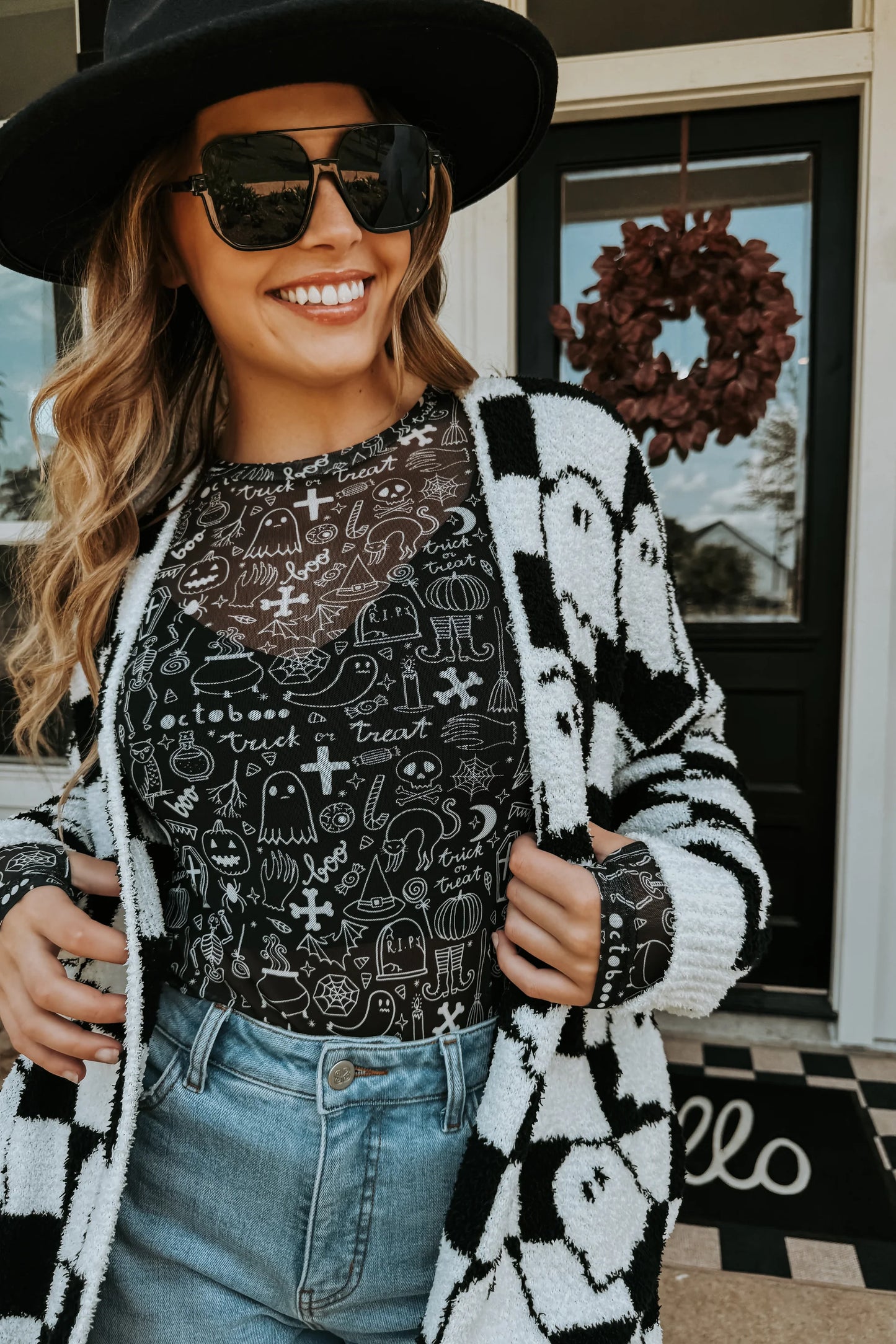 Spooky Halloween Mesh Top