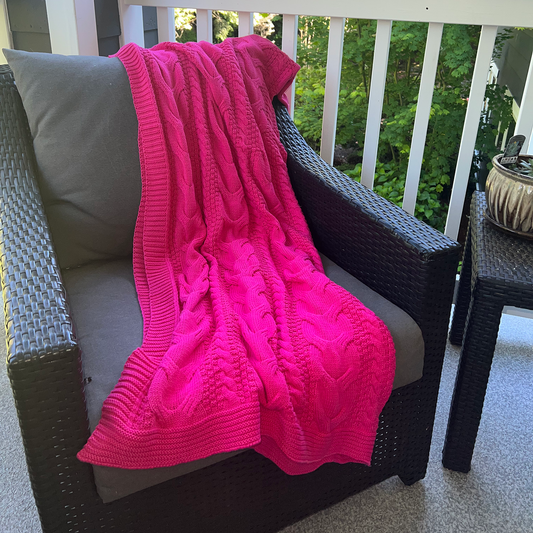 Cable knit Cotton Throw Blanket