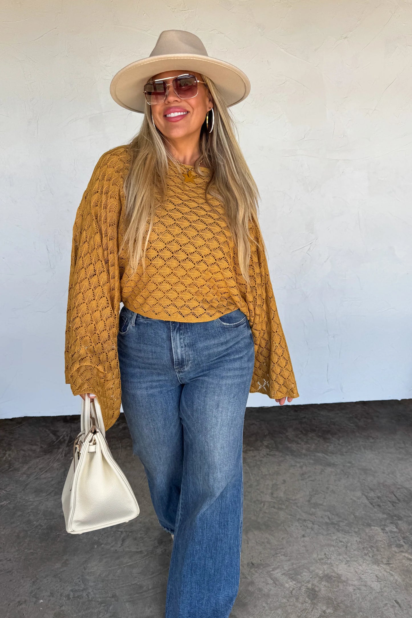 Fall Colors Free Spirt Bell Sleeve Top