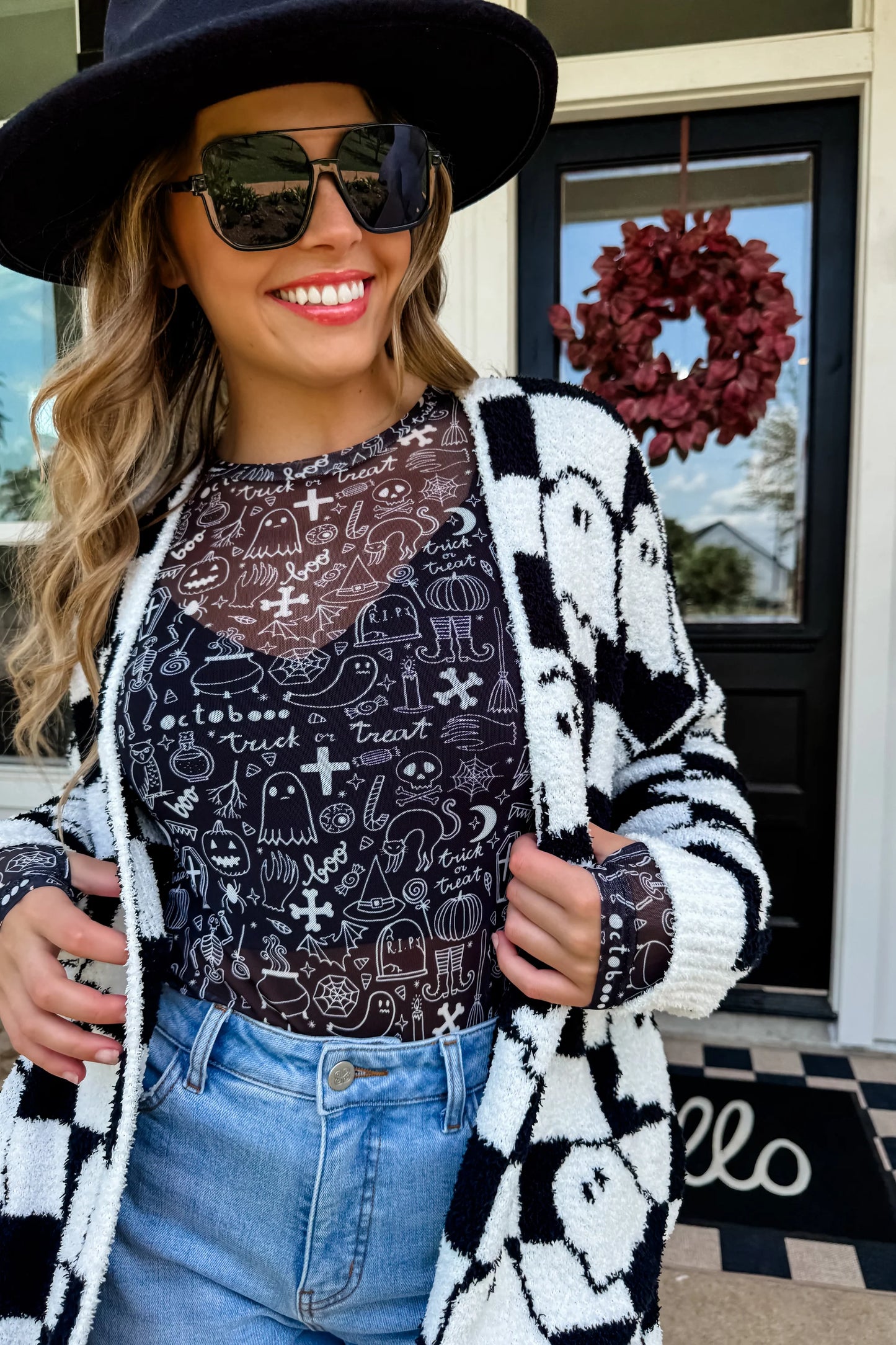Spooky Halloween Mesh Top