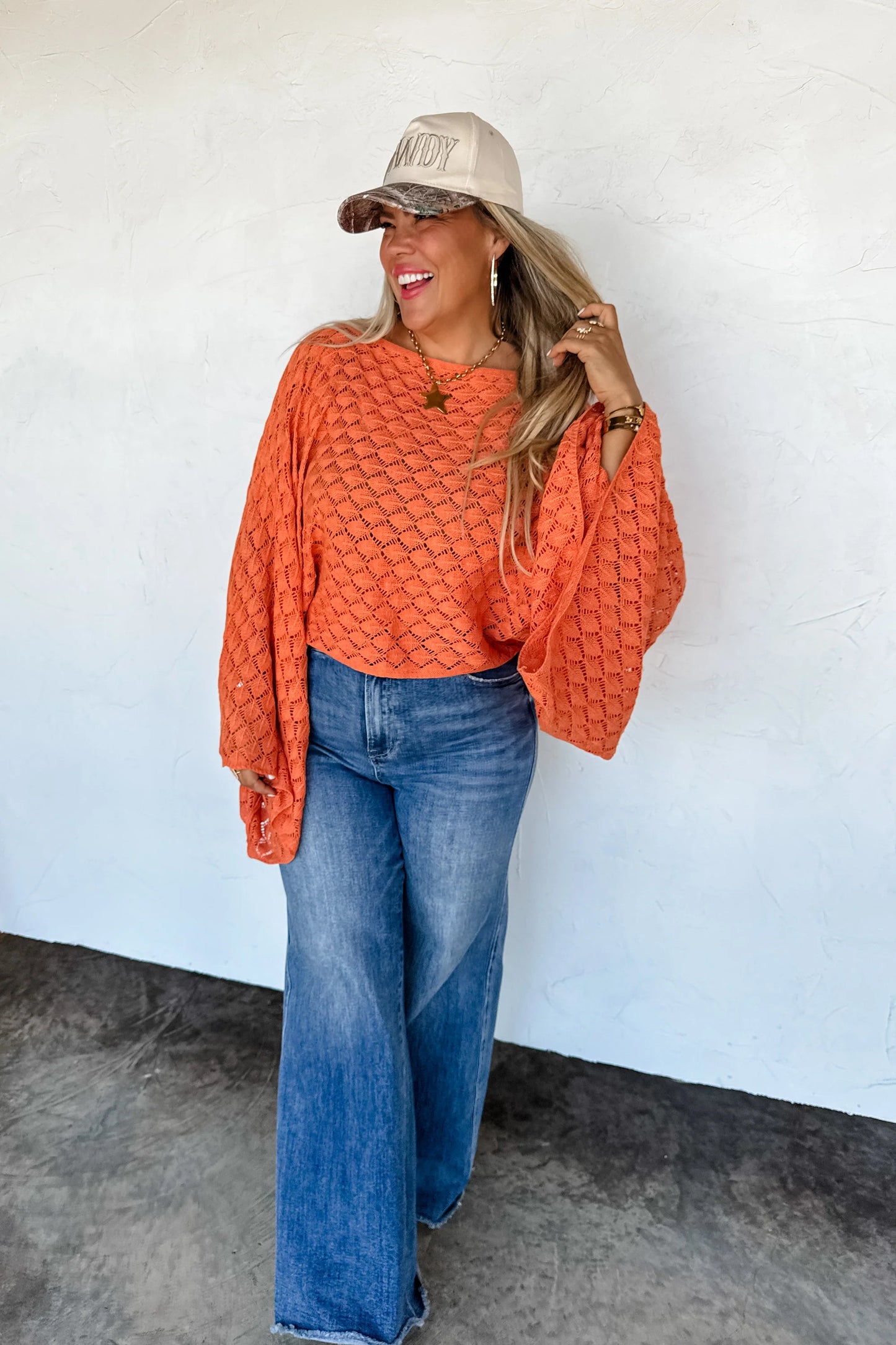 Fall Colors Free Spirt Bell Sleeve Top
