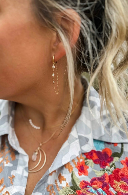 Cascade Diamond Hoop Earrings