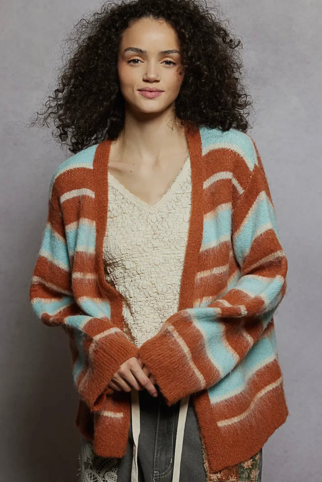 Striped Mohair Cardigan
