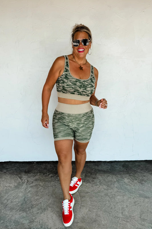 SET - Camo Bra & Biker Short