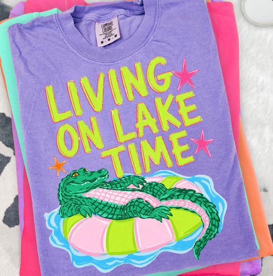 Living on Lake Time Graphic Tee
