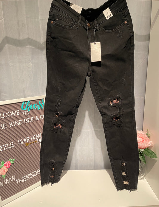 Leopard Patches - Judy Blue Jean - Black